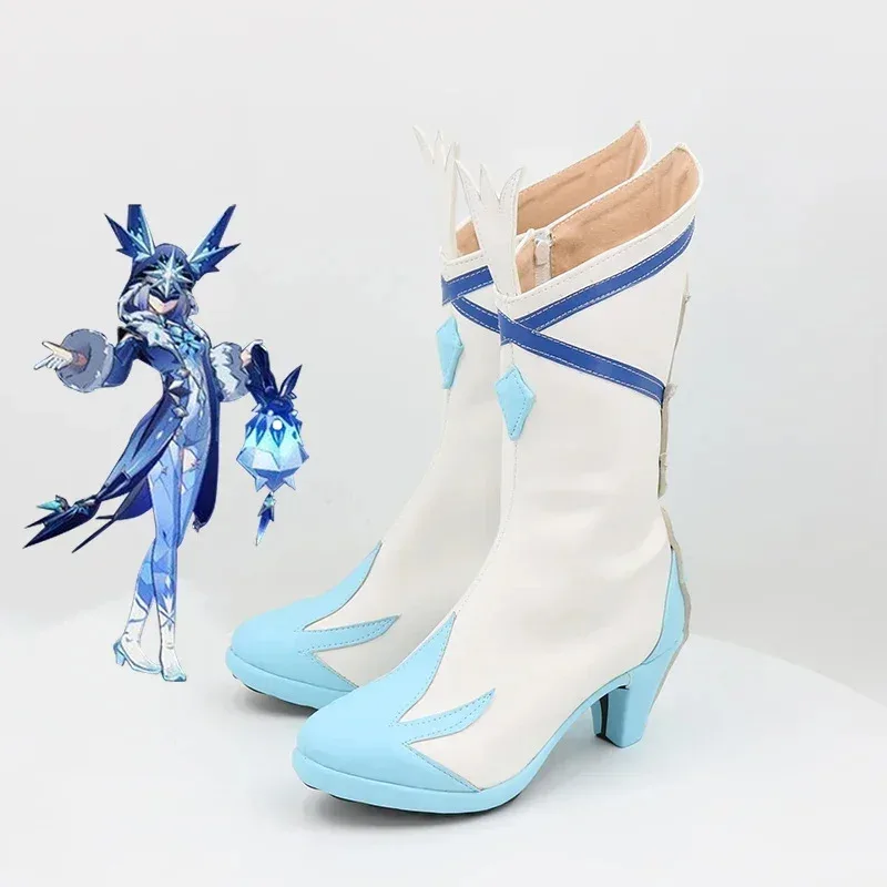 RealCos Genshin Impact Fatui Cryo Cicin Mages Обувь для косплея Сапоги Хэллоуин Косплей Костюм Аксессуар