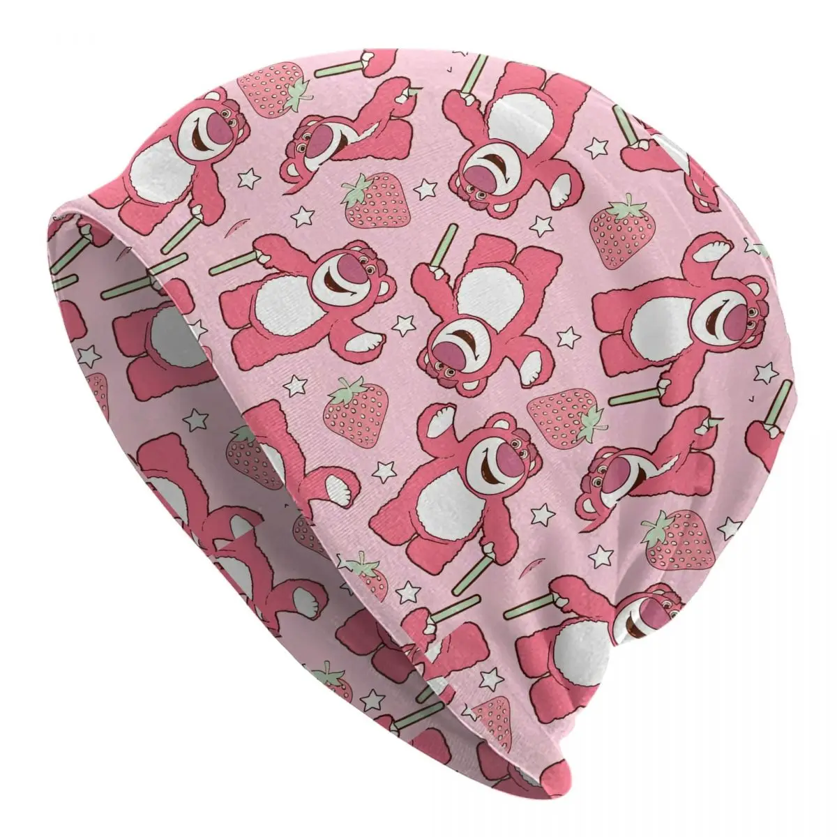 

Lotso Cute Bear Strawberry Bonnet Hat Hip Hop Street Skullies Beanies Hats Toy Story for Men Women Warm Head Wrap Caps