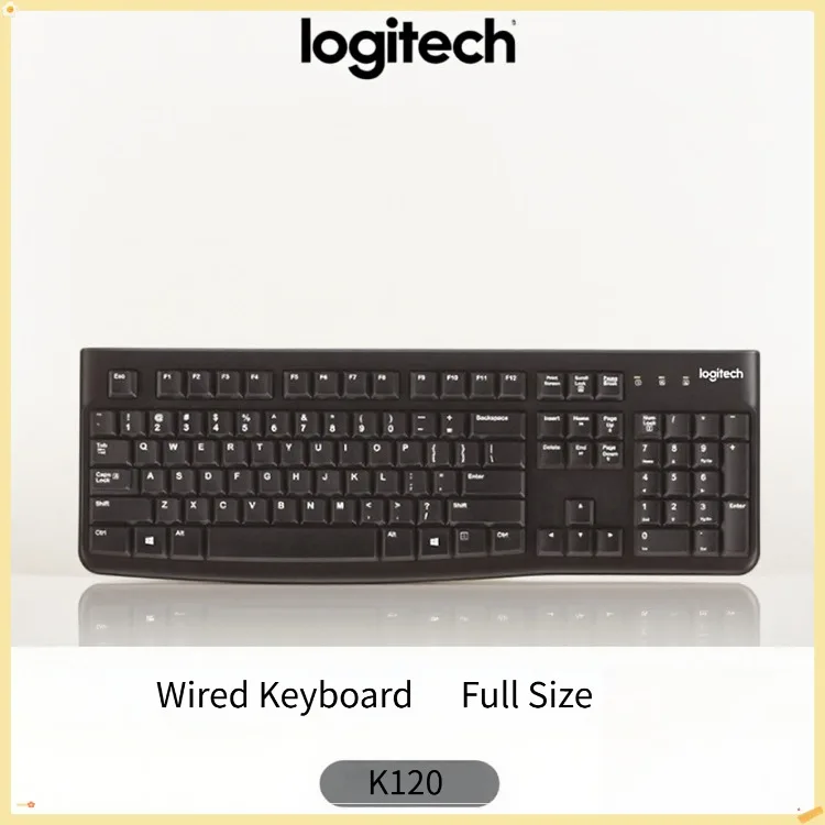 

Logitech K120 USB Wired Keyboard 104 keys Full Size Ultra-thin Durable Design,for Home,Office, PC, Laptop, Desktop