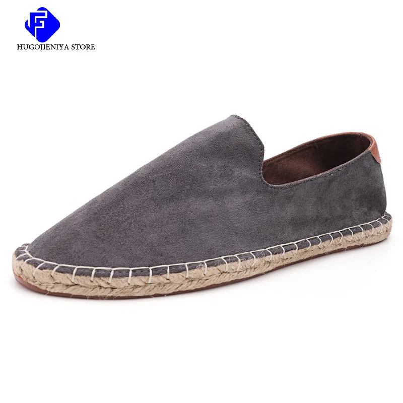 2023 Summer New Linen Men\'s Casual Shoes Handmade Weaving Fisherman Shoes Fashion Casual Flat Espadrilles Driving Shoes Big Size