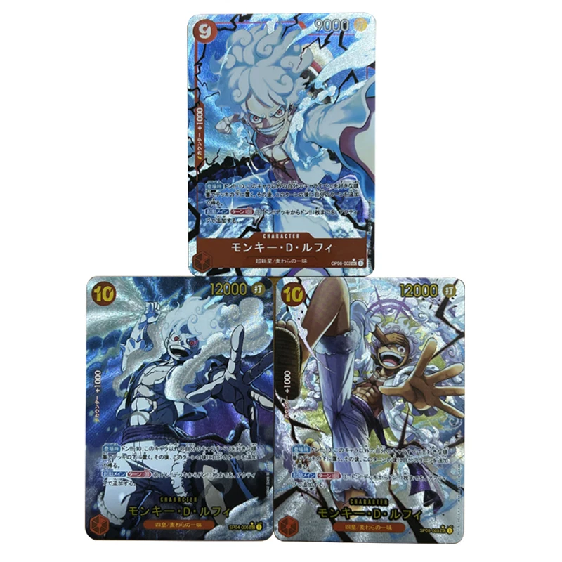 

Самодельная карта 63*88 мм, 3 шт./компл., цельная OP-05 Luffy Nika, коллекционная карта «сделай сам», OPCG SEC Luffy, игровая коллекционная карта