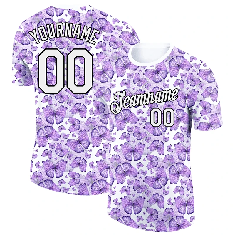 

New Fashion Football Jersey T Shirts For Men Custom Name Team Name Number Butterfly Graphic T Shirts Loose Breathable Tees Tops