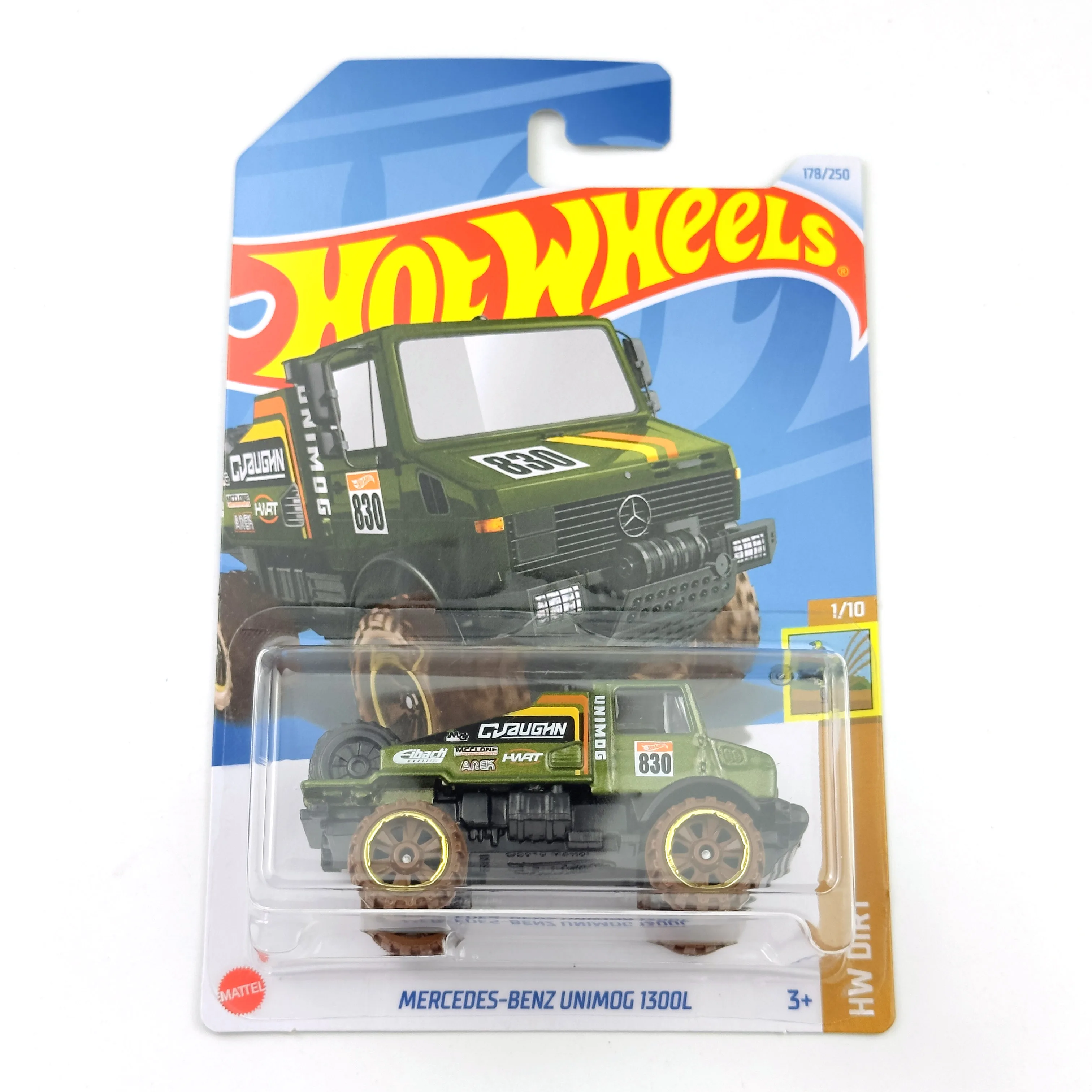 2024-178 Hot Wheels Cars MERCEDES-BENZ UNIMOG 1300L 1/64 Metal Diecast Model Collection Toy Vehicles