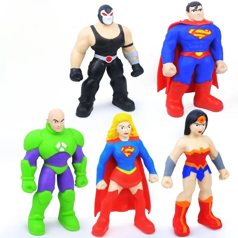 DC Justice League Cartoon Anime Superman Wonder Woman Joker Stretching Figure Unzip Soft Glue Model Student Gift Wholesale