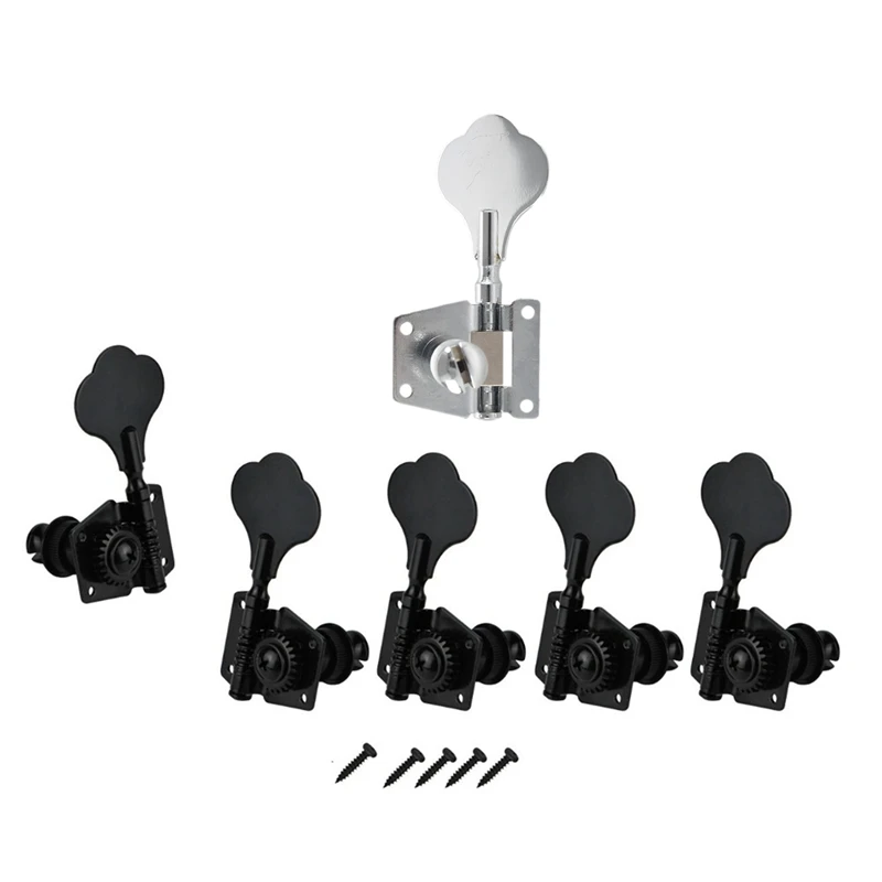 

10Pcs Vintage Open Bass Guitar Tuning Keys Pegs Machine Heads Tuners - 5Pcs Silver & 5Pcs Black