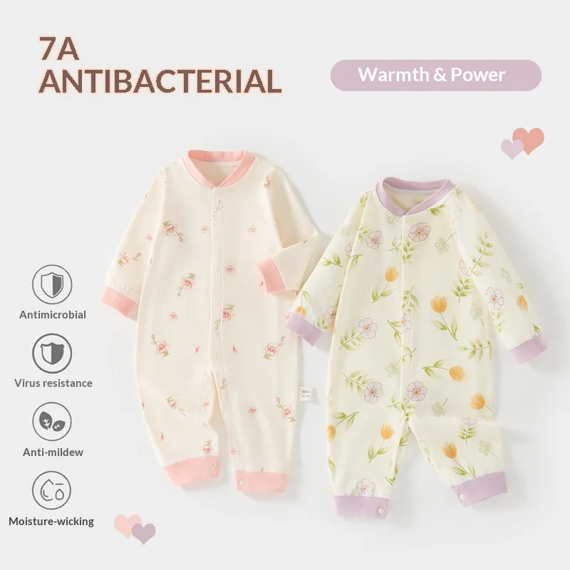 Vier-Jahreszeiten-Baby-Strampler Langarm-Baumwoll-Body zum Krabbeln Neugeborenen-Outfit Schlafanzug Säuglingskleidung Oberbekleidung