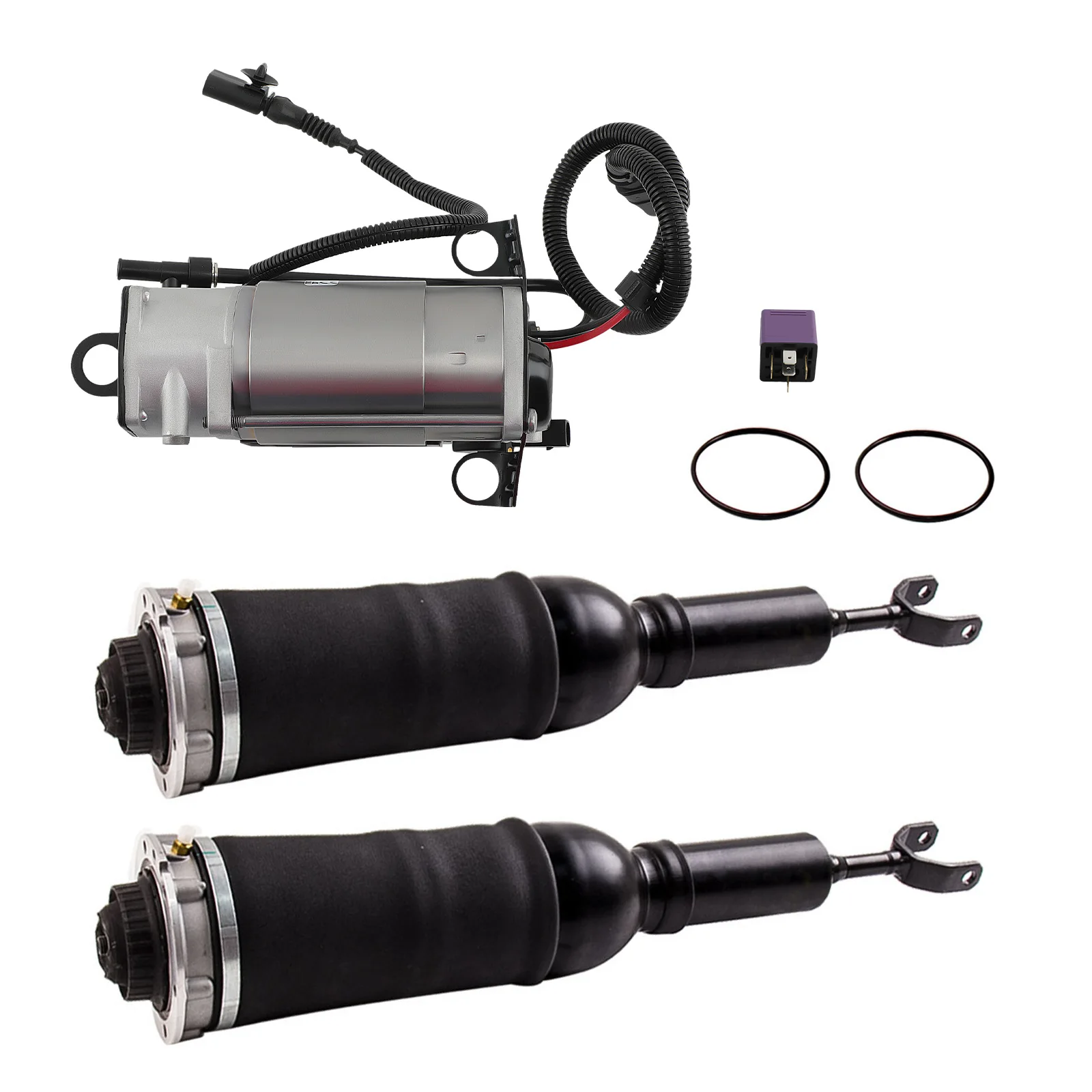 Pair Front Ride Suspension For Audi A6 4B C5 Allroad 1999-2006 Air Compressor