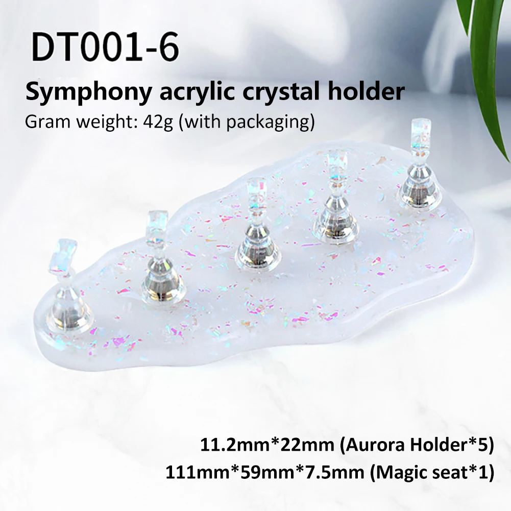 Aurora Magnetic Nail Holder Practice Display Stand Acrylic Crystal Showing Shelf Nail Art Tool Colorful Nail Polish Display Tool