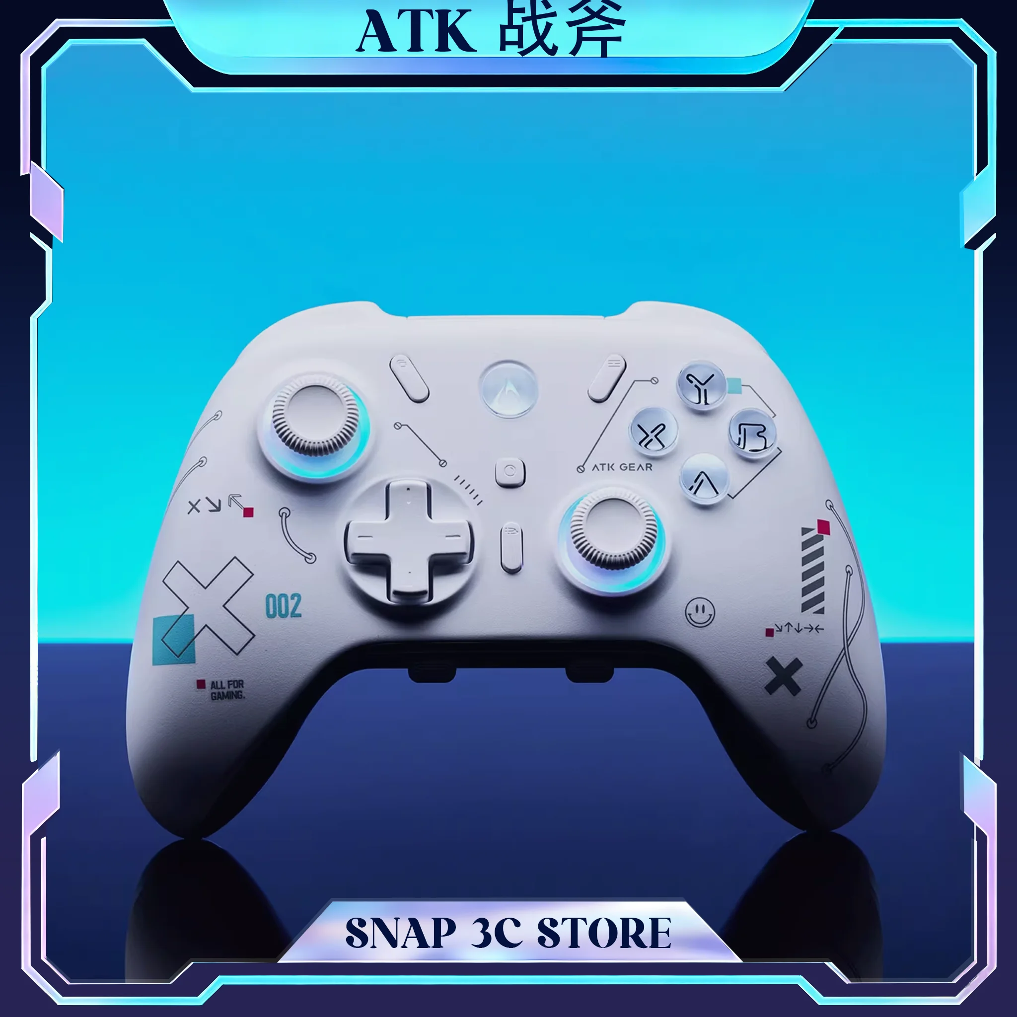 ATK Tomahawk Wireless Gamepad Hall Effect Joystick Tri-Mode Bluetooth 2.4G Game Controller Untuk Switch PC Android iOS Dapat Disesuaikan