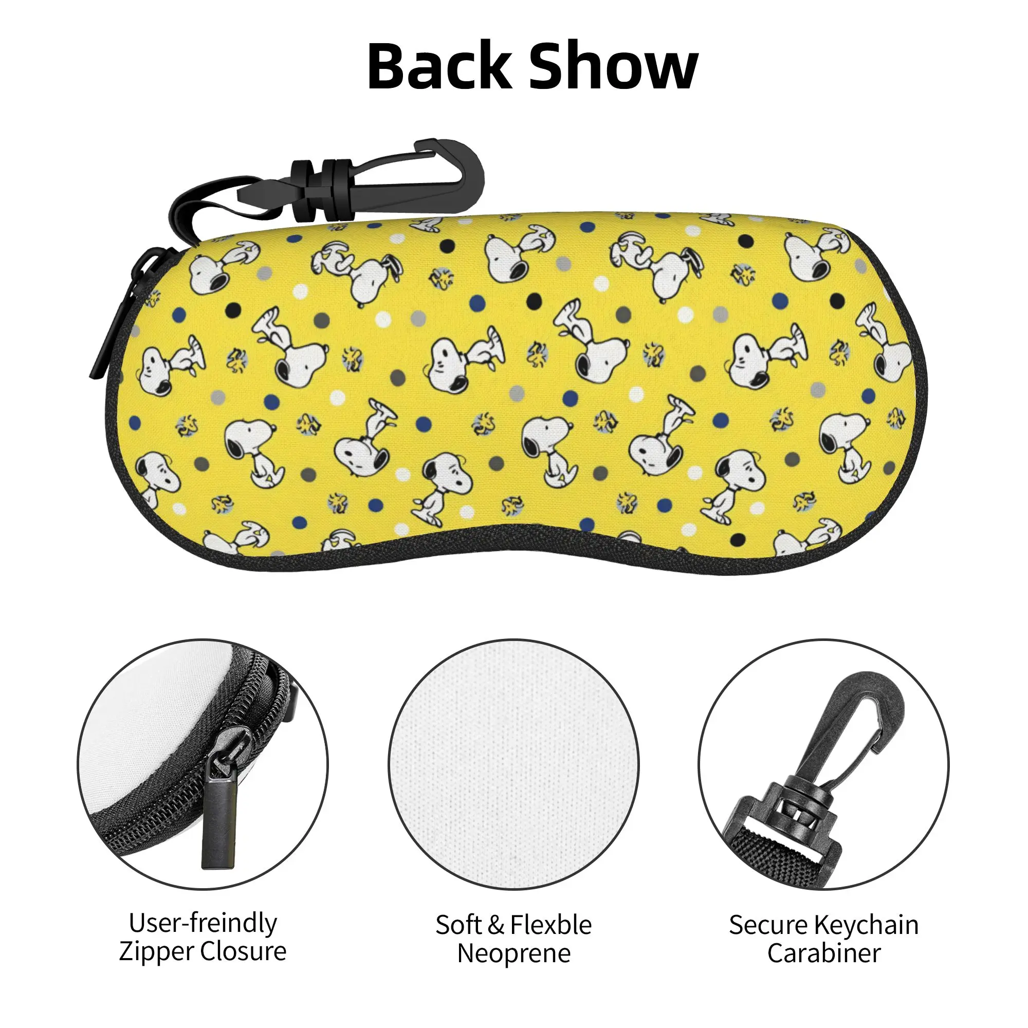 

Snoopy Woodstock Cartoon Beagle Sunglasses Soft Case Neoprene Zipper Shell Eyeglass Case Protective Box For Glasses