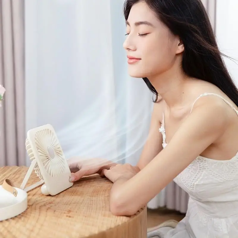 D0AB Energy Efficient USB Rechargeable Desktop Fan Mini Circulating Cooling Fan Miniature Air Conditioner for Office Desk