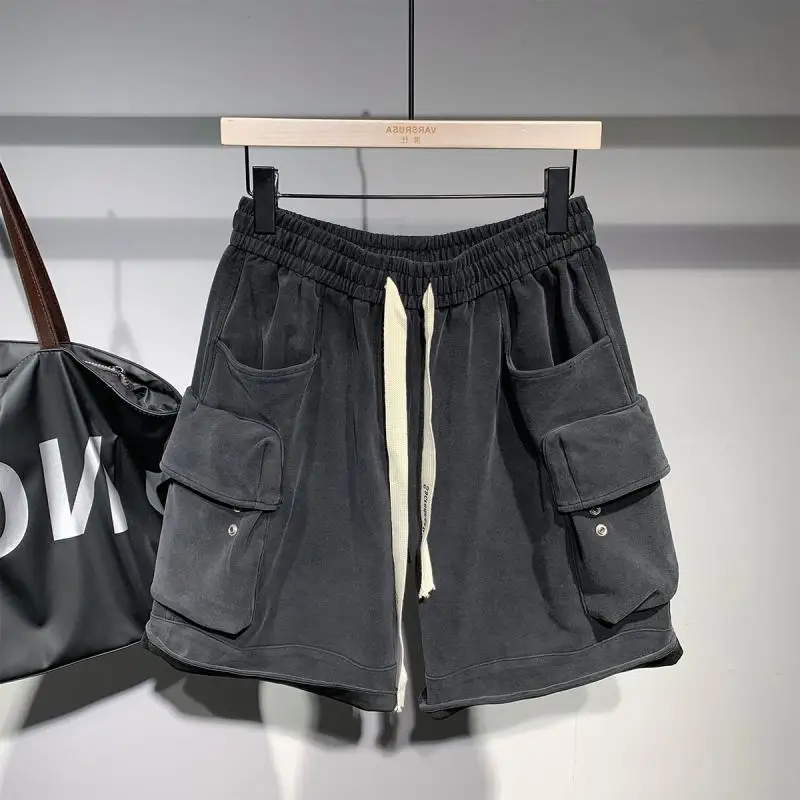 

Мужские рабочие брюки большого размера 300 Pou в американском ретро-стиле, свободные, длиной до колена, летние, повседневные, прямого кроя