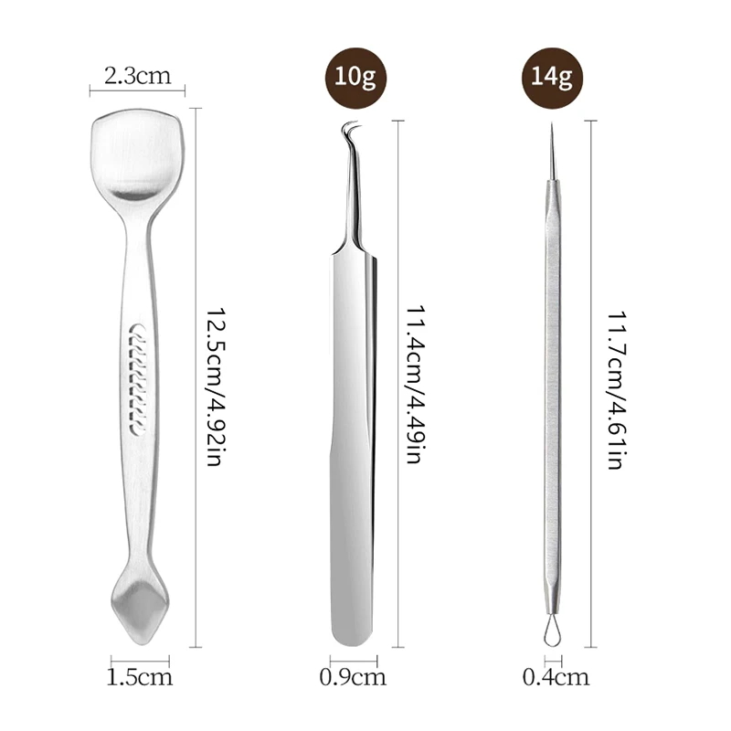Rvs Mee-eter schop Dubbele Hoofd Remover Tool Puistje Acne Talg Verwijderen Gezicht Smet Extractor Gereedschap Gezicht Huidverzorging