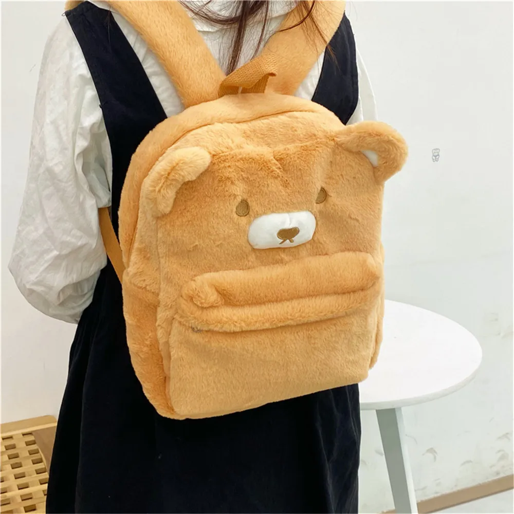 Mochila de pelúcia urso bonito para crianças Brinquedo animal dos desenhos animados Bolsa de ombro macia, Crossbody Bag, presente de aniversário feminino, melhor presente, novo