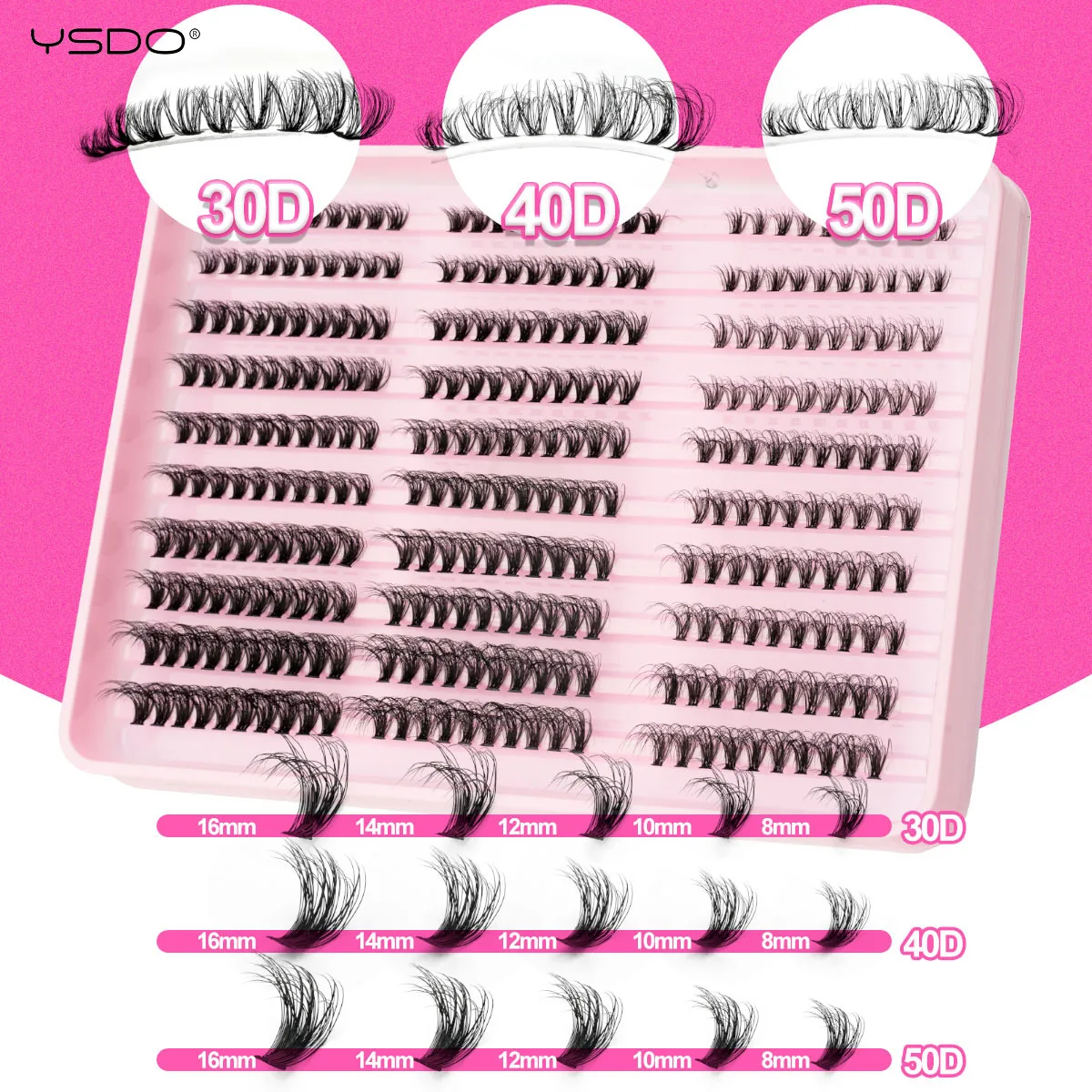 YSDO 200/300 Bundles Eyelash Extension Fluffy Volume Mink Lashes Individual Makeup Tools Cilia Thick False Eyelashes Cluster