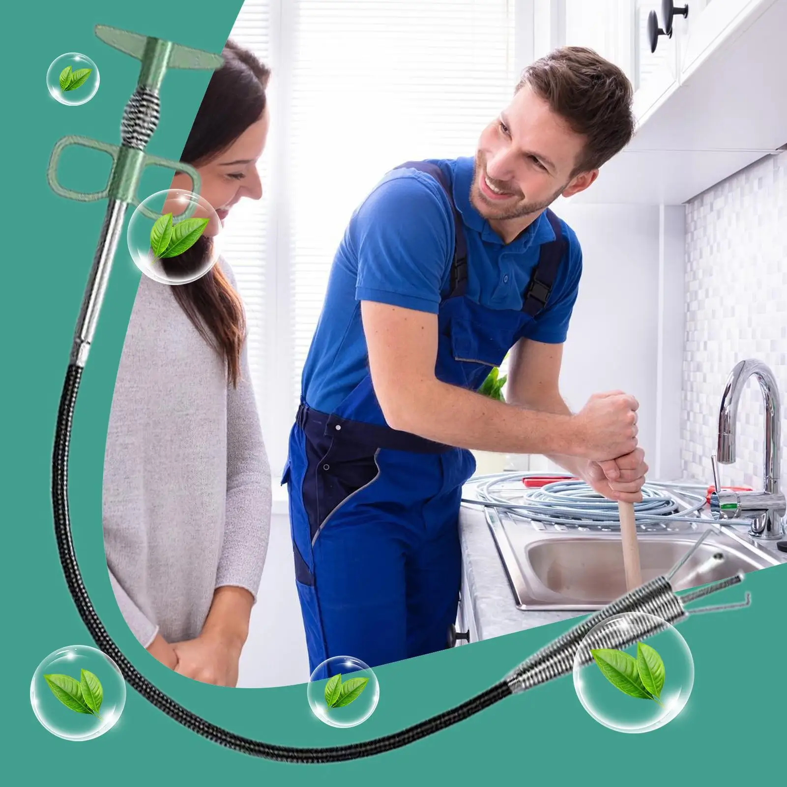 4-Claw Snake Spring Tube Unblocker Tool Drain Pipe Dredging Cleaning Hooks Bendable Kitchen Bathroom Sewer Fetcher Dredge Clip