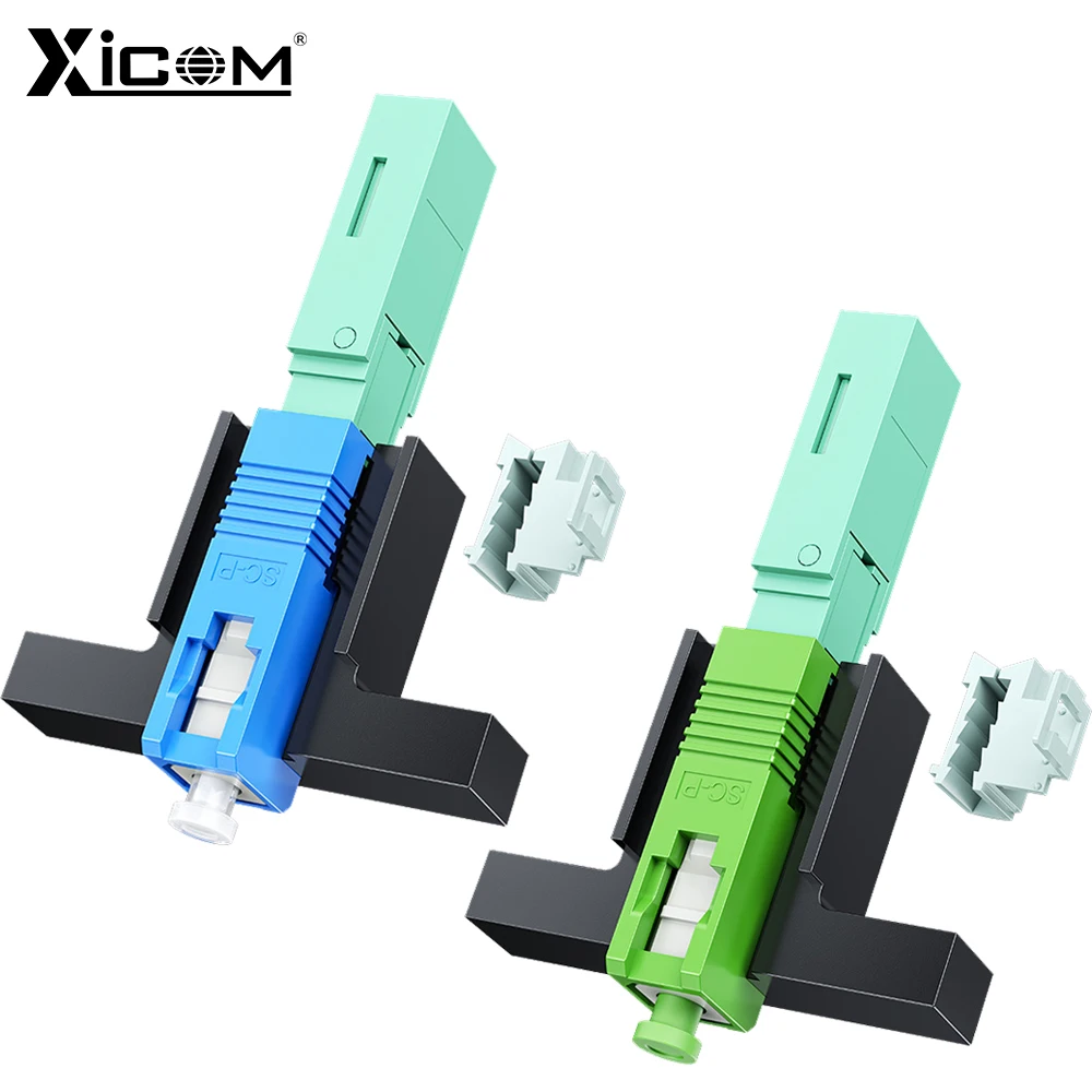 Xicom Fiber Optic Mechanical Splice, SC APC/UPC Optical Fibre Quick Connector SC FTTH Fiber Optic Fast Connector Embedded SC APC