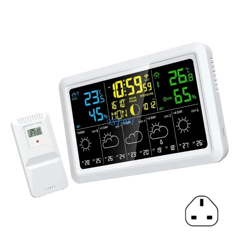 

E15A WiFi Digital Indoor Outdoor Temperature Hygrometer Weather Forecast Alarm Clock