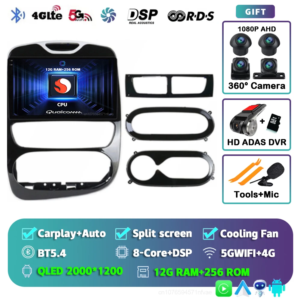 Android 15 Voor Renault Clio 4 BH98 KH98 2016-2019 2K QLED Android Autoradio Multimedia Video Player GPS AI Voice CarPlay Stereo