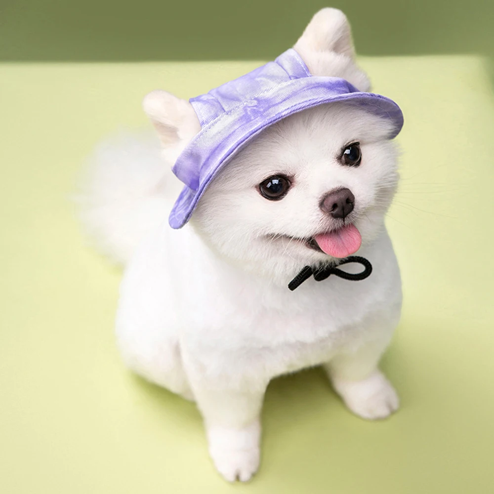 Summer Cat Dog Sunshade Hats Breathable Adjustable Pet Sun Hat for
