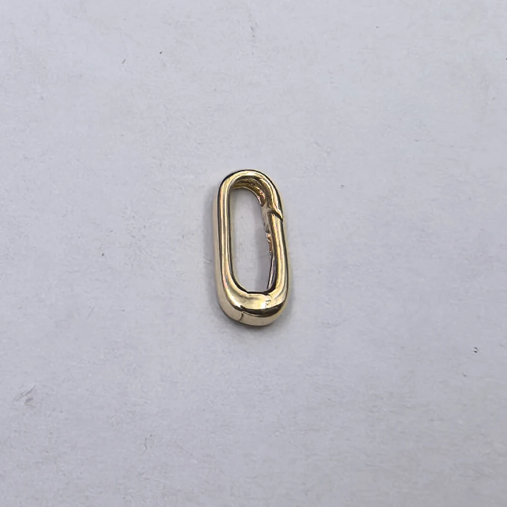 18K Solid Gold Spring Oval Clasp 0.3g Real Gold Jump Connector Ring For Necklace Bracelet DIY Jewelry Making Findings