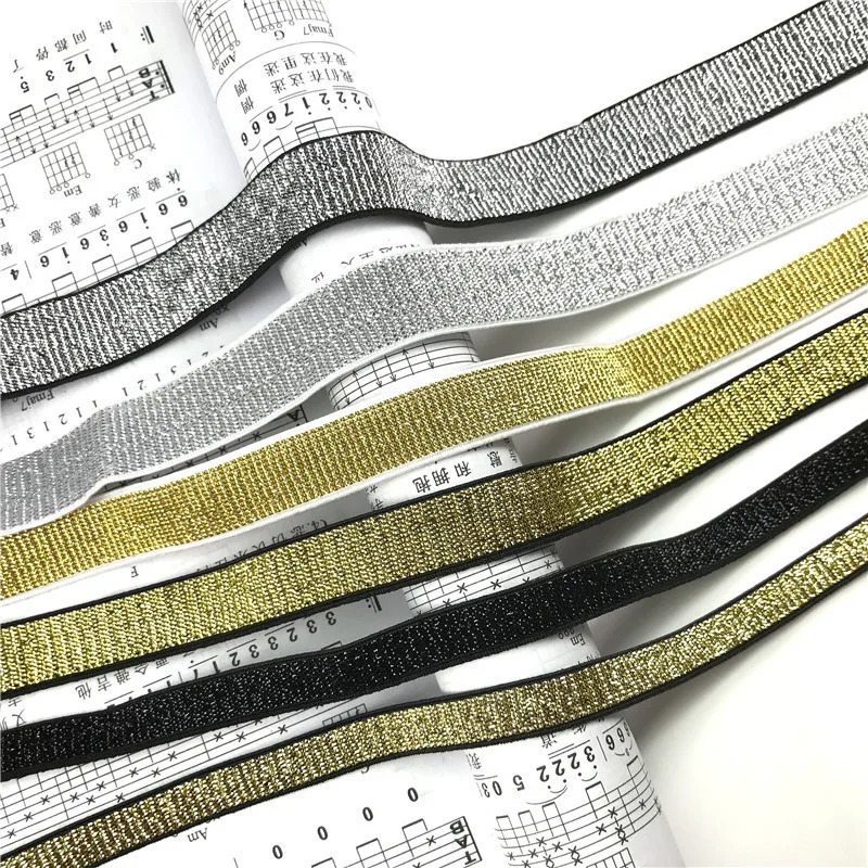 شريط من الألياف اللدنة المرنة اللامعة بطول 5 متر/2 متر، لمسة نهائية معدنية ذهبية/فضية |   حزام الملابس الداخلية DIY وحزام الخصر