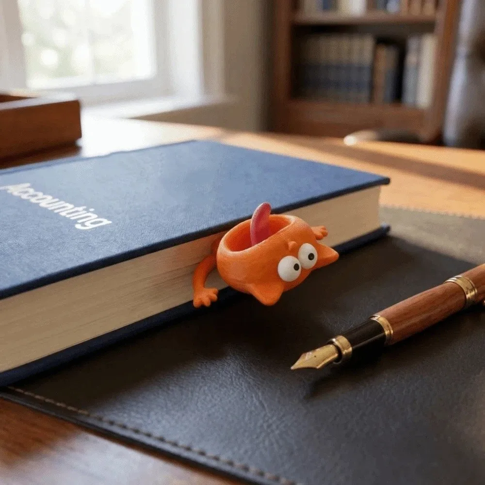 Creative 3D Lazy Cat Bookmark Cute Funny Reading Book Clip Reading Tool Multi-functional Cat Reading Bookmark School