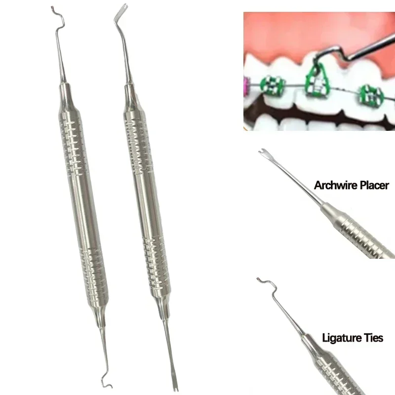 

Dental Orthodontic Elastic Ligature Tie Placer Tool Twirl-On Ligature Ring Placing Applicator Archwire Placement Dental Product