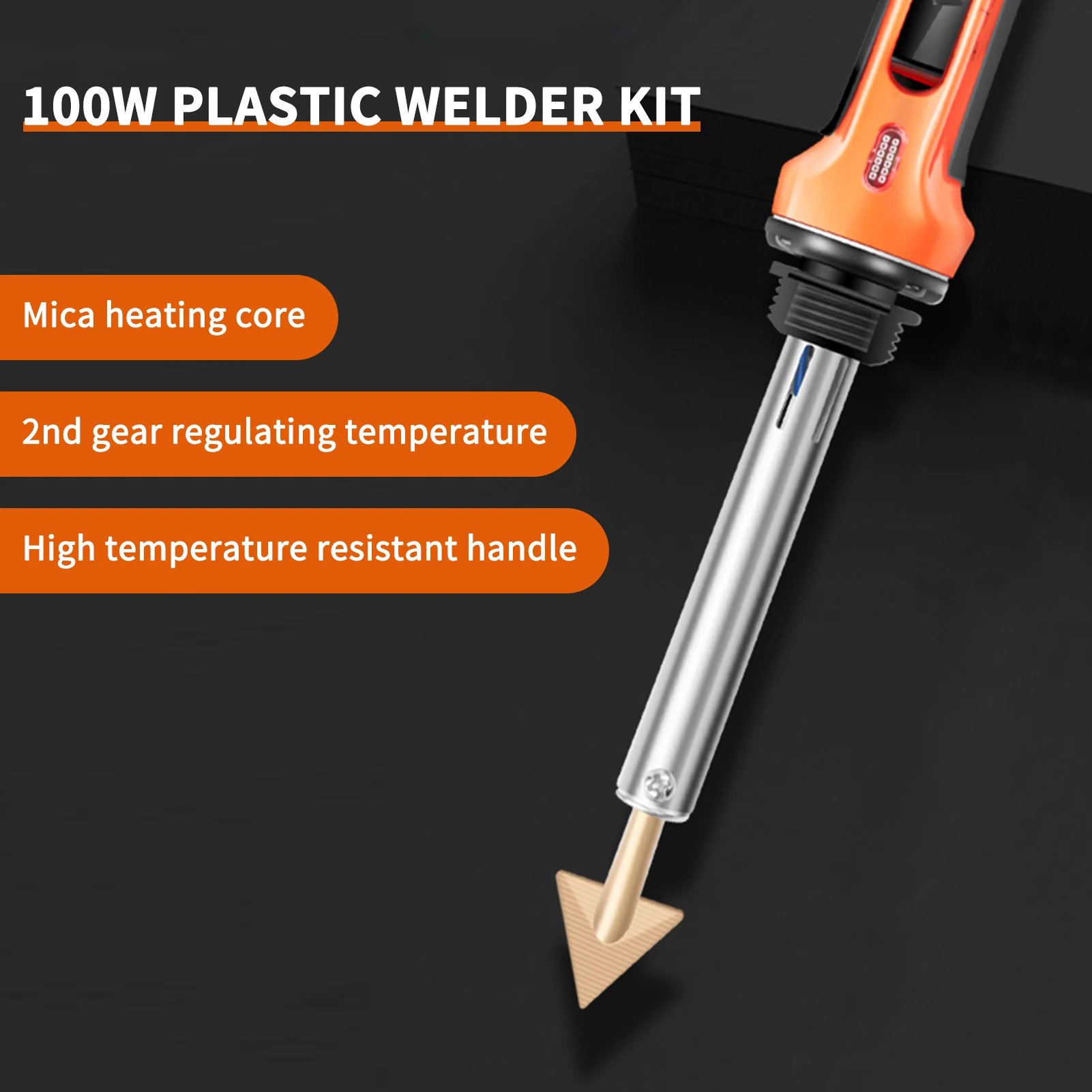 

100W Electric Plastic Repair Kit,Plastic Welder Kit with 40 Rods,1 Mesh,Wire Brush,Iron Stand,2 metal headse etc for Car Bumpe