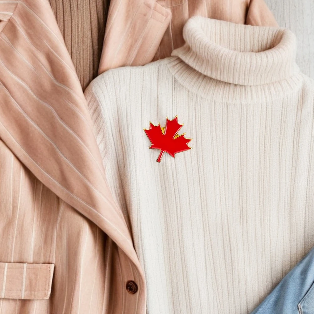 

50 Pcs Maple Leaf Badge Canadian Country Lapel Pin Metal Clothes Bags Hats Clothing Clips Accessories Canada Cardigan