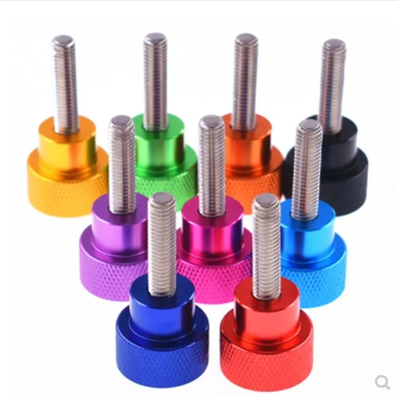 3-5PCS Aluminum Thumb Screw  M3 M4 m5 m6 colourful staniless steel thread Hand tighten Thumb Screws