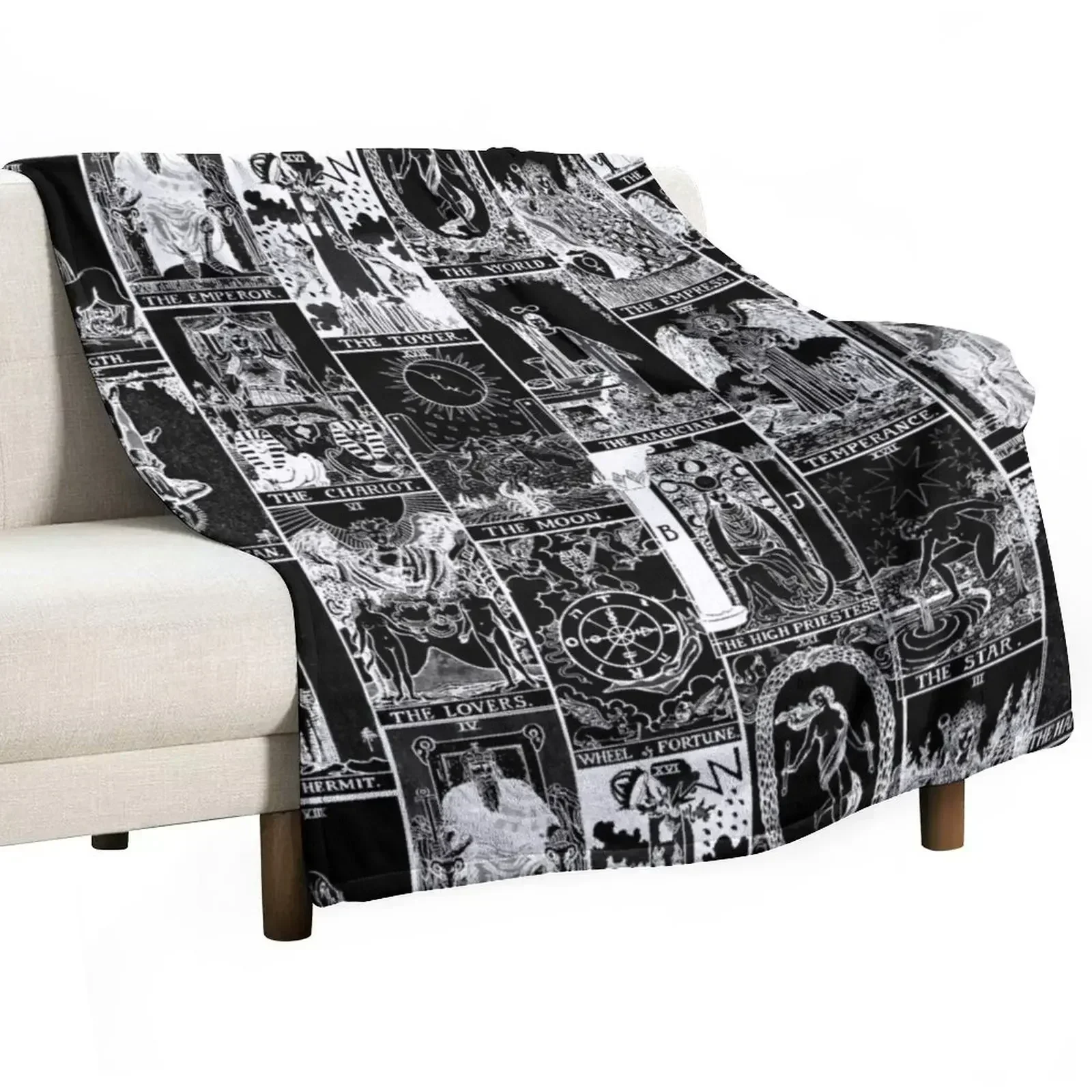 

The Major Arcana of Tarot Patchwork Throw Blanket Sofa Throw Single Decorative Sofas Kid'S Blankets