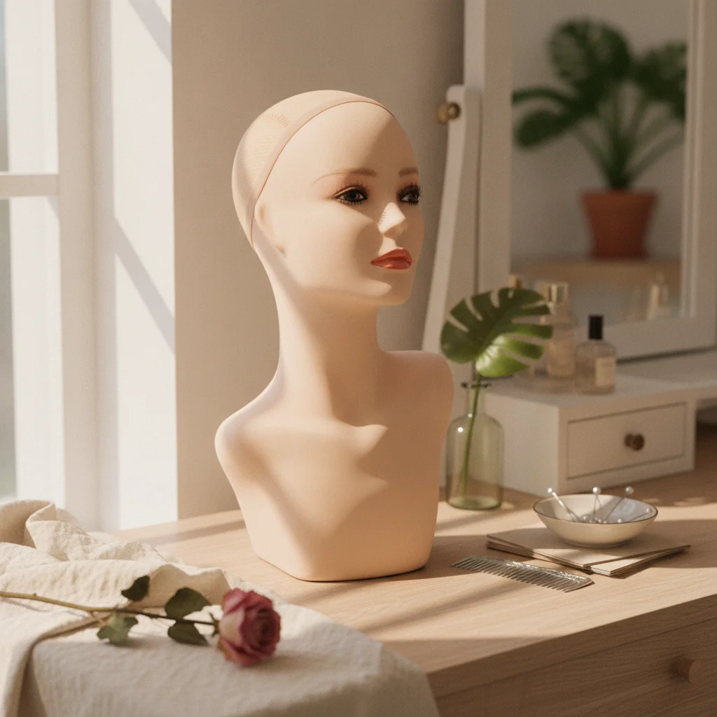 肩付きマネキンヘッド-マットヘアピースディスプレイバスト-ヘアピースディスプレイヘッド-成形小売用小道具-リアルな外観