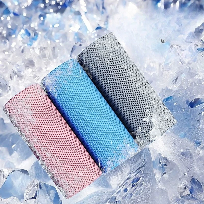 مجموعة من السيليكون منشفة باردة محمولة للمشي لمسافات طويلة ومنشفة رياضية خارجية للمعصم ومسح منشفة تبريد العرق