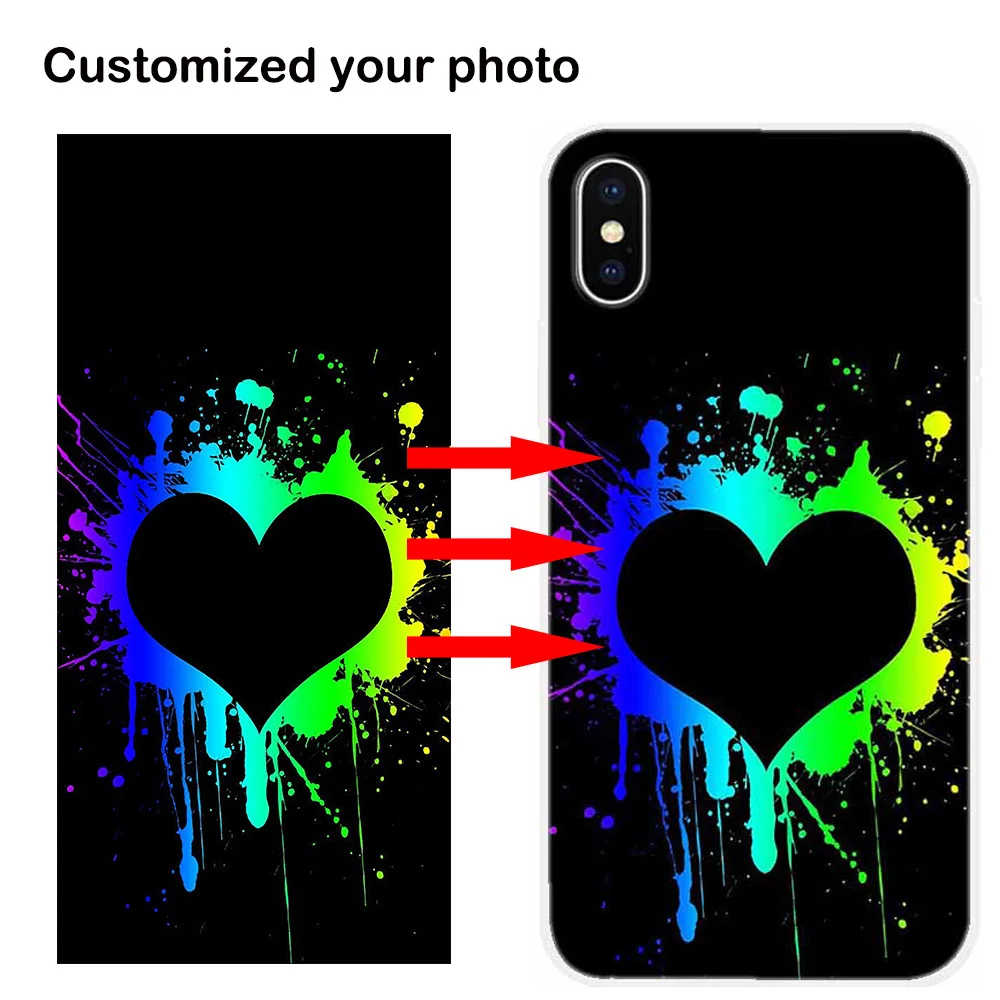 Capa transparente com foto personalizada para apple iphone xs max xr x, capas de telefone, design de nome de imagem diy para iphonex xsmax, coque fino de tpu