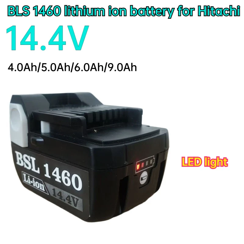 14.4V BSL 1460 Power Tool Battery Lithium Ion Battery 5.0Ah/6.0Ah/9.0Ah Suitable for Hitachi Tools Long-lasting Power Supply