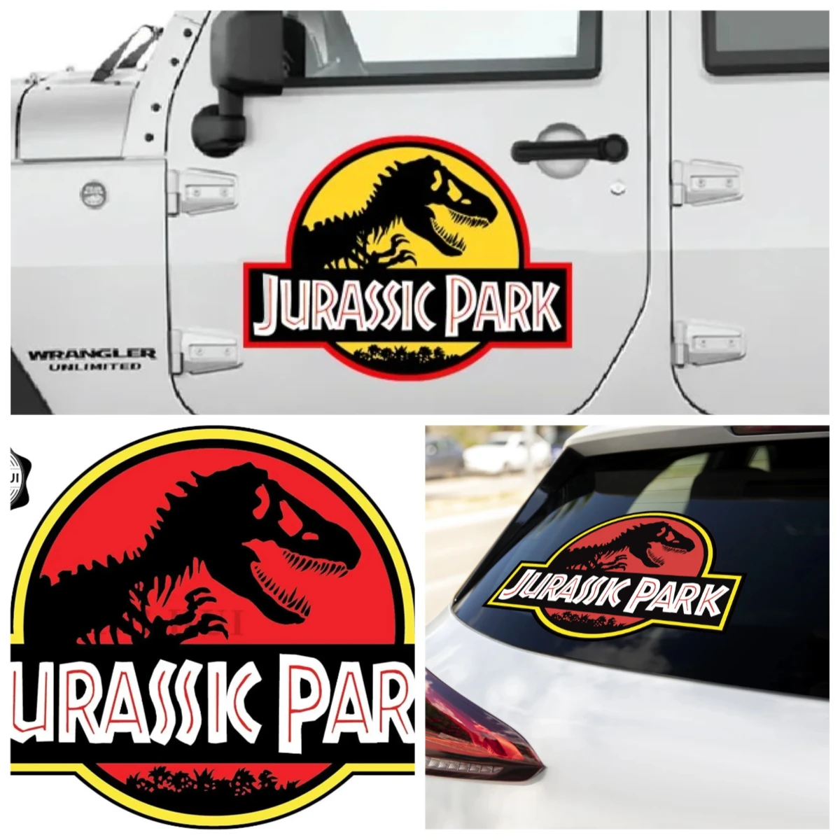 Dinosaurs Wallies Décor Decals, Stickers & Vinyl Art Original Jurassic Park Colored Dinosaur Compatible For Jeep SUV Truck Car Vehicle Decal Sticker Dinosaurs Décor Decals, Stickers & Vinyl Art - Foto 6