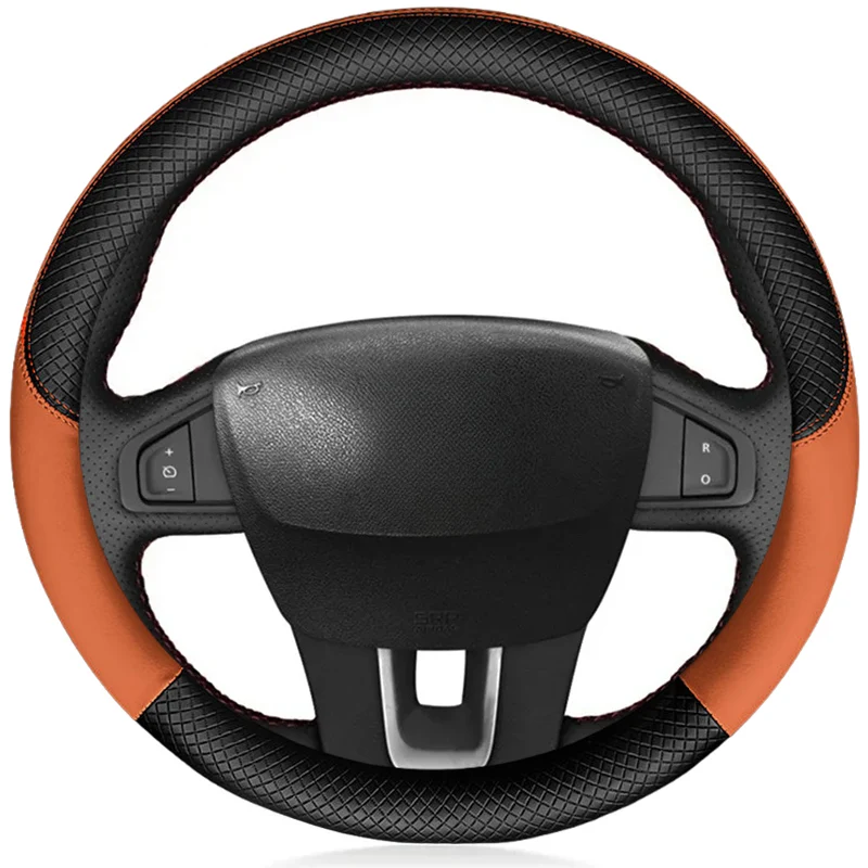 Leather Steering Wheel Cover For Renault Samsung SM5 2009-2018 Renault Laguna 2008-2015 Latitude 2010-2015