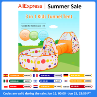 IMBABY Ball Pit 3 In 1 Baby Balls Pool & Toy Tent & Crawling Tunnel Home Baby Playground Foldable Kids Tent Game Tent for Child