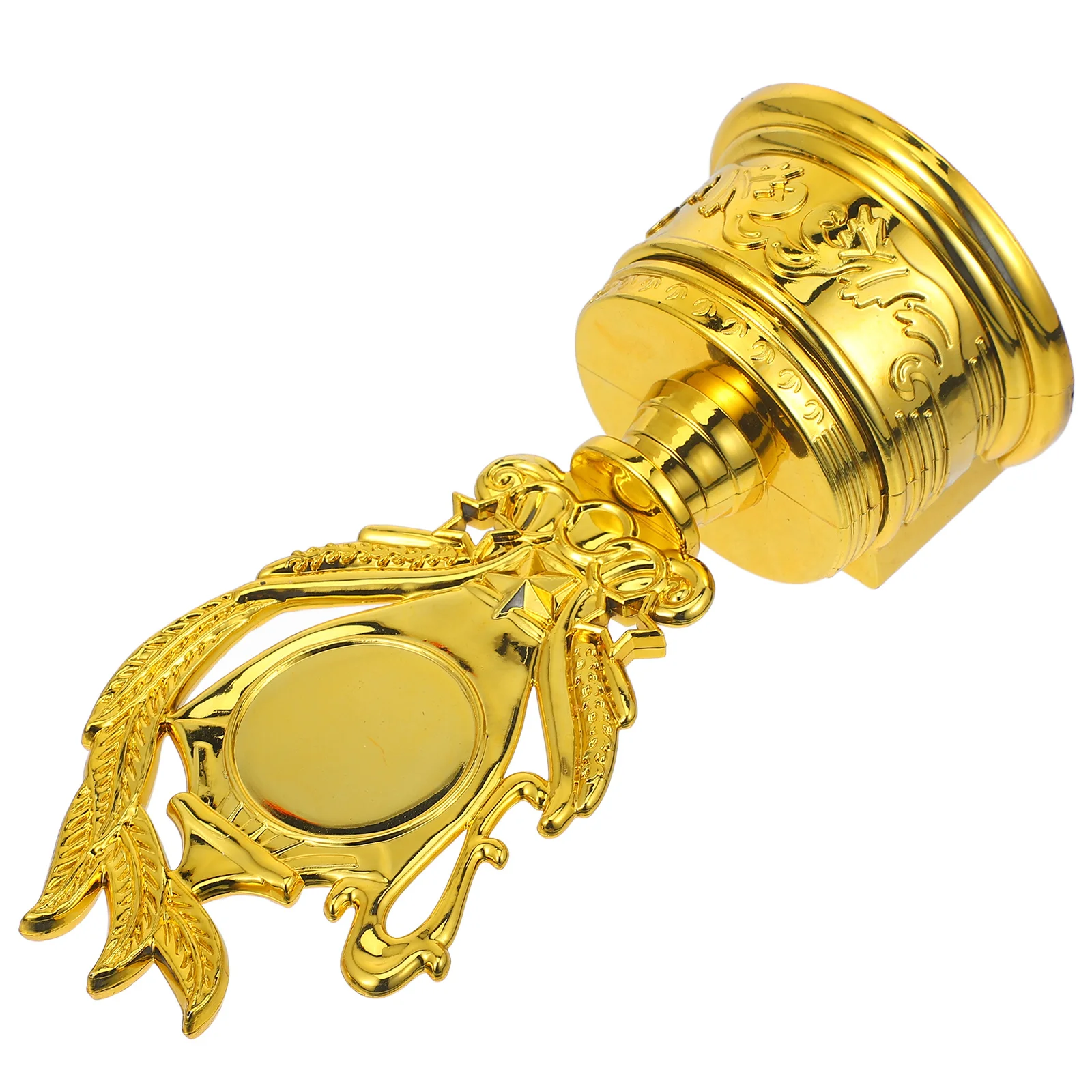 Złoty plastikowy puchar trofeum dla zwycięzcy zawodów sportowych, mały trofeum na konkurs, nagroda dekoracyjna.