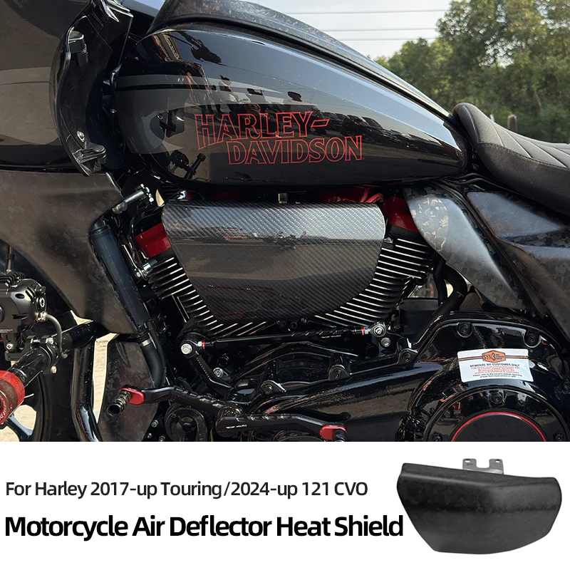 Motorcycle Mid-Frame Air Deflector Heat Shield Trim Carbon Fiber Saddle Shields Fit for 2017-up Harley Touring Road/Street Glide