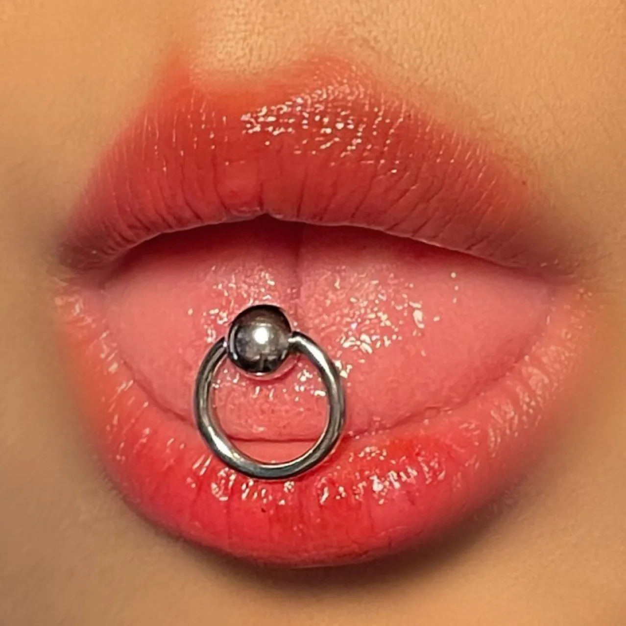 1pc/6pcs 14G Stainless Steel Rose Flower Skull Door Lock Tongue Ring Double Barbell with Ring Nippleings Ring Piercing Jewelry