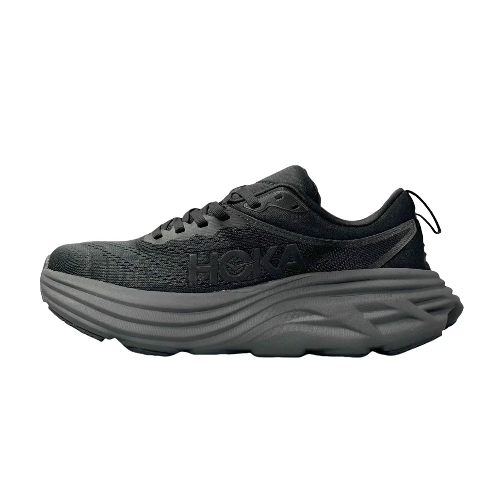 HOKA ONE ONE Bondi 8 Women Men Black Colour Wear-resistant Comfortable Lightweight Mesh Breathable Running Shoes 1127953-BBLC