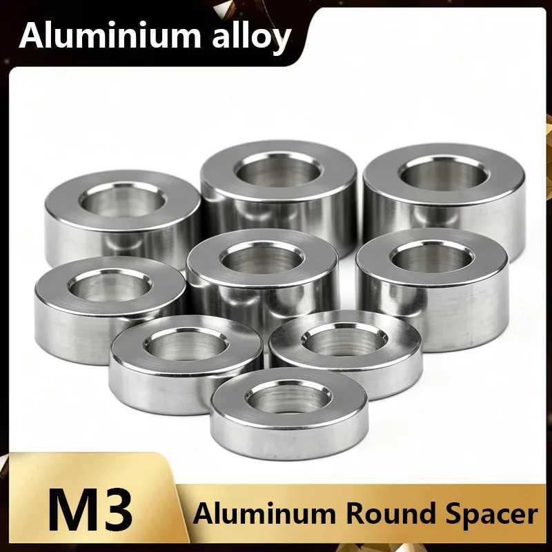 M3 Round Thick Aluminum Spacer Sleeve | Aluminum Bushing Washer, Adjustable Isolation Shim, Aluminum Positioning Collar