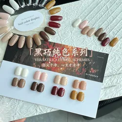 MUSELUOGE Maillard Pure Color Series Gel Nails Polish 12ml Semi Permanent Soak Off UV LED Nail Gel With Dispaly For Nail Salon