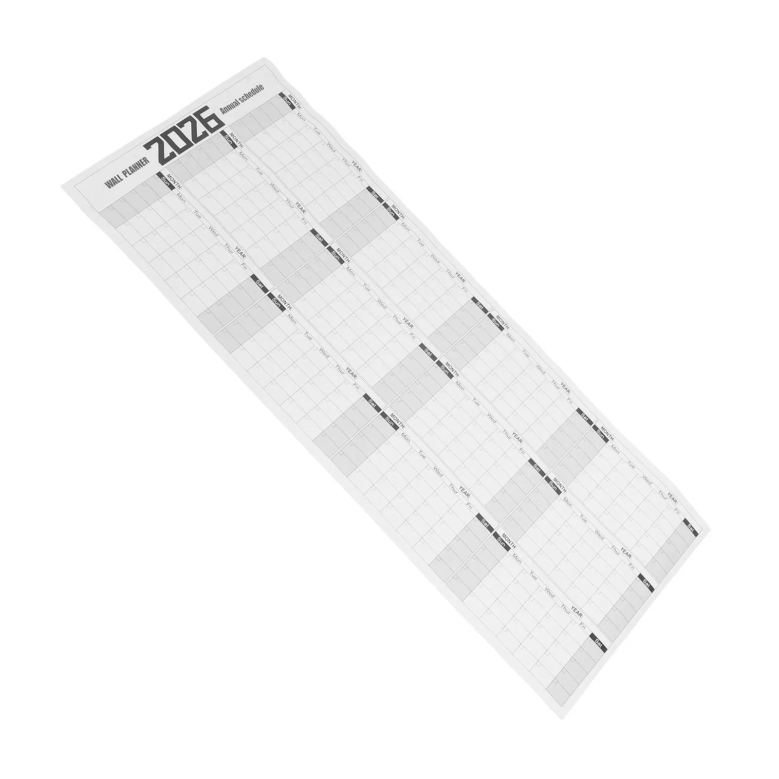 大型壁掛けカレンダー-ホワイトボードタイプ-100x42cm-再利用可能-日付なし-年間プランナー-防水-耐油性-月間表示