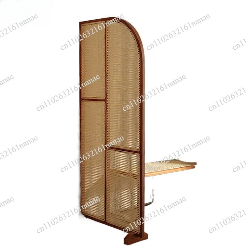 

Solid wood entrance living room bathroom screen removable rattan new Chinese style