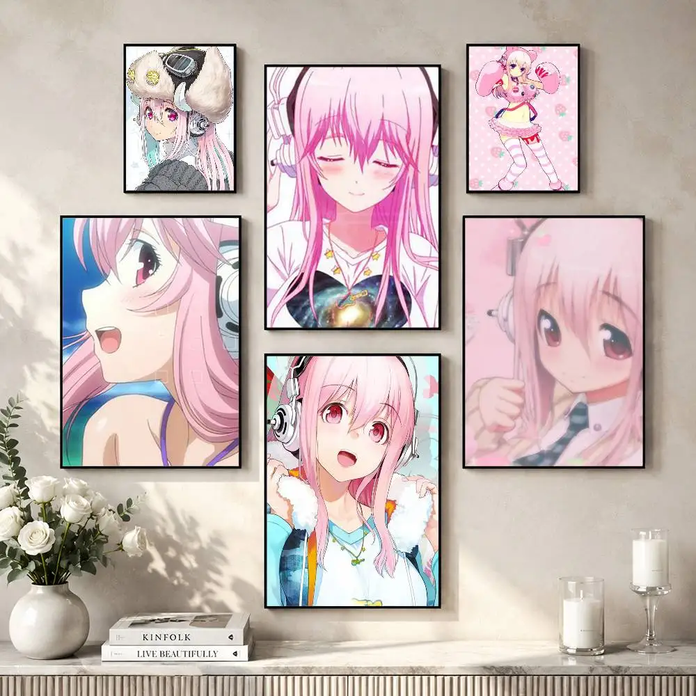 Cute S-Super S-Sonico Poster Versatile HD Waterproof Wall Art Self-Adhesive Decor for Any Space Ideal Gift