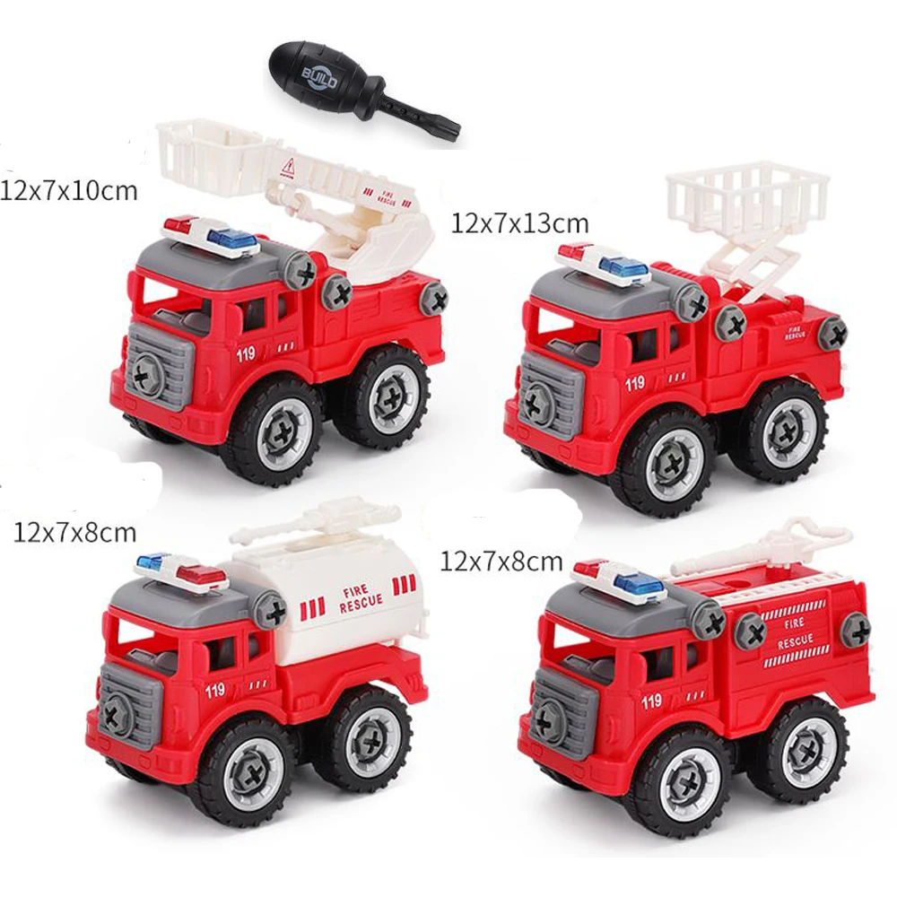 miYou DIY Screw Toy Vehicle Take Apart Plane Train Bus Toy Boy Creative Tool Taxi Car Touring Truck School Bus Educational Toy