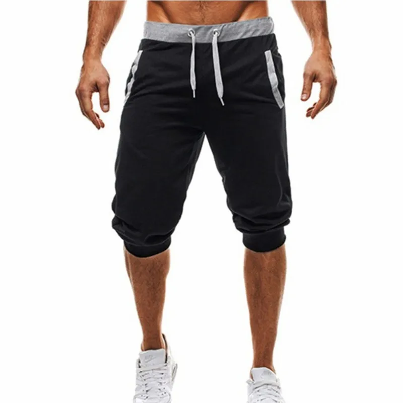 

New Summer Style Casual Slim-fit Athletic Color-block Fitness Jogging Five-pocket Pants For Men From Europe And America